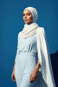 Serene Muslim female headscarf looking dress. 