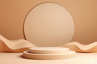 Podium beige minimal scene simplicity absence circle. 