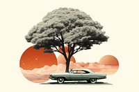 Car tree vehicle drawing. AI generated Image by rawpixel.