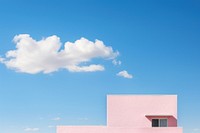 Minimal background building cloud sky. 