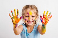 Children smile hand portrait. AI generated Image by rawpixel.