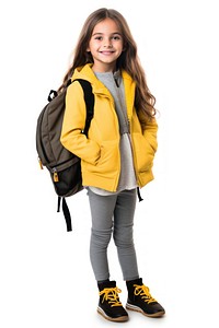 Children girl backpack cheerful smiling. AI generated Image by rawpixel.