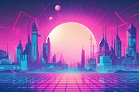 Futuristic architecture building night. AI generated Image by rawpixel.