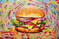 Burger painting food creativity. AI generated Image by rawpixel.