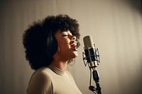Singer recording studio session