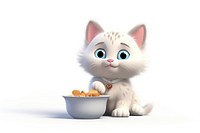 Cat eat food animal mammal kitten. AI generated Image by rawpixel.