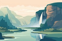 Waterfall landscape outdoors nature. AI generated Image by rawpixel.