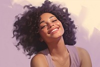 Happy black woman portrait laughing smile. 