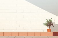 White brick wall architecture plant houseplant. AI generated Image by rawpixel.