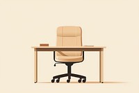 Modern office chair and desk furniture table technology.