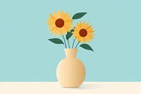 Sunflower flower vase plant blue inflorescence. 