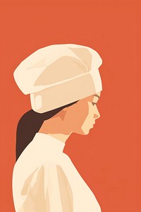 Female chef portrait adult face. 