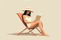 Reading sunbathing furniture sitting. AI generated Image by rawpixel.