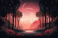 Magic forest outdoors nature night. AI generated Image by rawpixel.