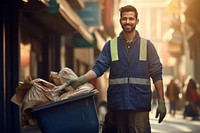 City cleaner smiling adult architecture. 