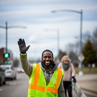 City cleaner portrait smiling helmet. 