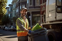 Cleaning service vehicle smiling truck. 