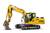 Machinery backhoe white background construction. 