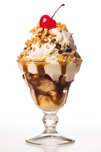 Sundae parfait dessert cream food. 