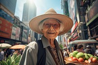 Old asian lady portrait street adult. 