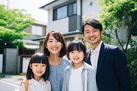 Japanese family child cheerful father. 