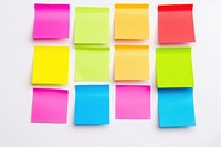 Colors note papers stick backgrounds white background organization. 