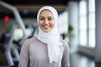 Muslim woman smiling smile scarf. 