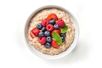 Blueberry breakfast berries oatmeal. 