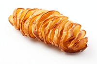 Twisted fried potato food white background viennoiserie. AI generated Image by rawpixel.