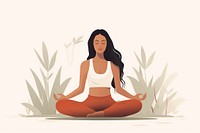 South asian woman meditating adult yoga. 