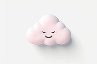 Cloud emoji icon white background anthropomorphic investment. 