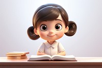 Asian kid girl cartoon book publication. AI generated Image by rawpixel.