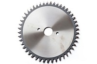 Circular steel saw blade white background electronics accessories. 