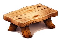 Wooden table furniture cartoon white background. AI generated Image by rawpixel.