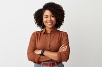 Woman portrait standing smiling. AI generated Image by rawpixel.
