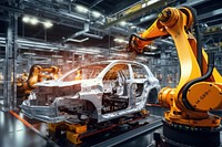 Car manufacturing, vehicle factory. AI generated Image by rawpixel.