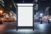 Light box outdoors night city. 