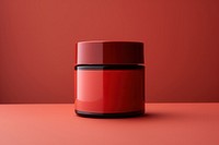 Cosmetic jar cosmetics cylinder red. AI generated Image by rawpixel.