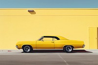 Muscle Car car vehicle yellow. 