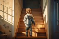 Child architecture staircase standing. 