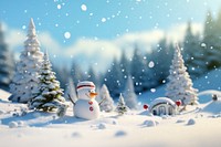 Christmas decoration snow outdoors snowman. AI generated Image by rawpixel.