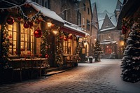 Christmas decoration town street city. AI generated Image by rawpixel.