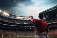 Baseball player baseball stadium sports. AI generated Image by rawpixel.