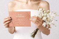 Wedding invitation card mockup psd