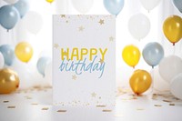 Birthday greeting card mockup psd