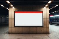 Blank billboard indoors screen subway. 