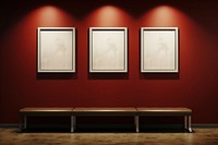 4 blank poster painting lighting wall. 