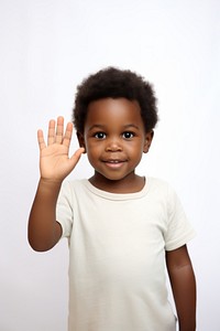 African kid boy hand portrait finger. 