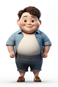 Chubby cartoon cute white background. AI generated Image by rawpixel.