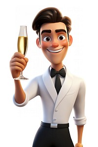 Champagne cartoon glass adult. AI generated Image by rawpixel.